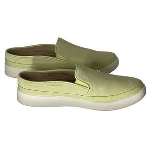 Vionic‎ Effortless Womens 8 Lime Green Suede Leather Arch Support Mule Shoe